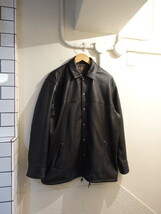 ミスターオリーブ　レザー　ジャケット　サイズL　羊革　美品　MROLIVE HAIR SHEEP SOFT LEATHER RELAX COACH JACKET コーチジャケット_画像1