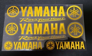 ヤマハ音叉 ライト金 反射材YAMAHAレーシングバイク原付 ステッカーデカールグッズセット カッティングステッカー