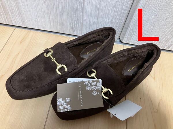 terawear emu パンプス ボア あったかシューズ フラット ぺたんこ
