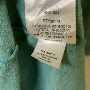 1 パタゴニア M アメリカ古着 メキシコ製 バックプリント リサイクルコットン ポリ混 半袖 Tシャツ グリーン  patagonia メンズの画像7