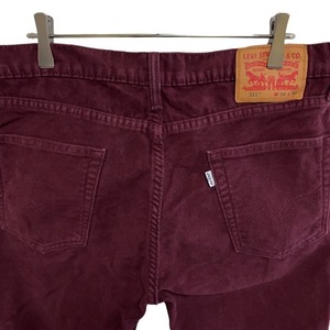 D9 リーバイス 511 w34 アメリカ古着　スリム　ジーンズ パンツ Levis　白タブ　レッド　メンズ