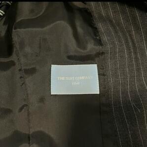 THE SUIT COMPANY she スーツカンパニー ブラック ストライプ パンツスーツ サマーウール Ｍサイズ 背抜 の画像6