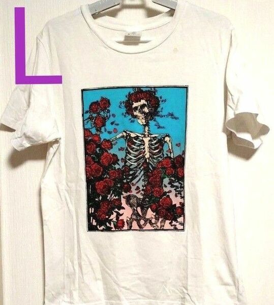 USED GU コラボT gratefuldead 2019 バンドTシャツ 半袖　Tシャツ プリントTシャツ　メンズ　L　白