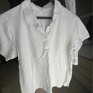 UNIQLO ユニクロ 半袖ポロシャツ レディースLサイズ 美品 ホワイト