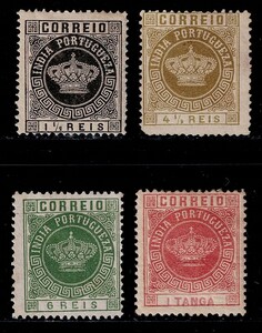 ★ポルトガル領・インド　1882年　王冠シリーズ　4種　（未）