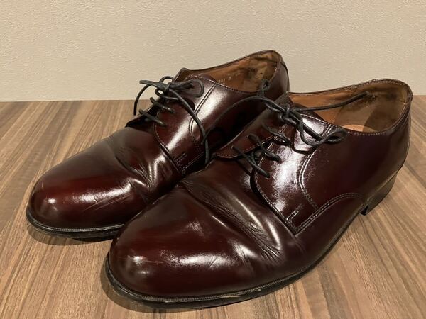 ボストニアン ビジネスシューズ 9.5W 革底 幅広