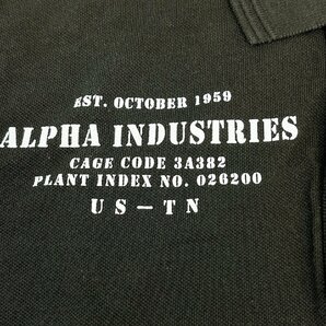 4037【美品】ALPHA INDUSTRIES INC アルファ ポロシャツ 半袖 襟付き Tシャツ ブラック トップス sizeM メンズ ワッペン 裾サイドスリットの画像7