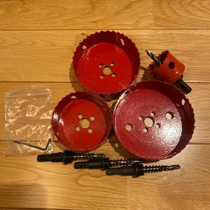 バイメタルホールソー 4点セット105mm,95mm,80mm,40mm