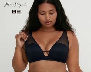 大きいサイズ　XXL 3L ユニクロ　ワイヤレスブラ　マメクロゴウチ　大人可愛い　メッシュ　ブラック　フォーマル