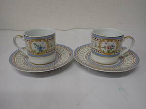 YH568 BERNARDAUD(be luna rudo) small cup & saucer 2 customer pair gold paint Limo -ju ceramics ceramics and porcelain 