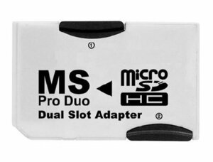 新品 マイクロSD→ProDuo変換アダプタ 2枚挿/PSP対応