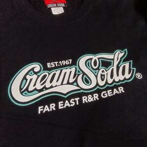 LサイズクリームソーダカーシブロゴロングTシャツ！検索用CREAM SODAロンｔピンクドラゴンブラックキャッツビスキャツ昭和レトロの画像4