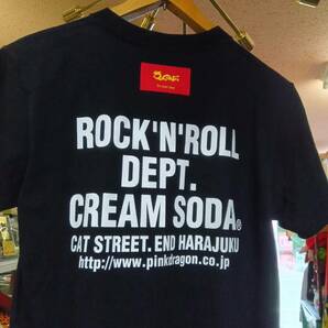 ＬサイズCREAM SODAクリームソーダTシャツ角ドクロ黒ロカビリーブラックキャッツピンクドラゴンマジックブルーエンジェル昭和レトロの画像6