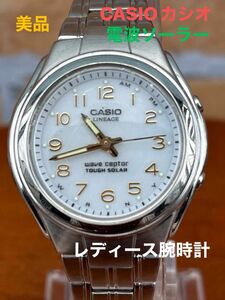 CASIOカシオ電波ソーラー　レディース腕時計、美品、 カシオ CASIO