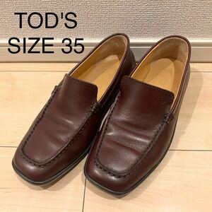 【美品】TOD'S トッズ ドライビングシューズ スリッポン Tロゴ レディース