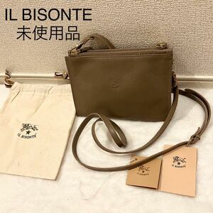 【未使用品】IL BISONTE イルビゾンテ ショルダーバッグ ミニショルダー レザー 専用袋、タグ付