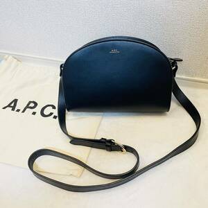 【美品】A.P.C. アーペーセー ハーフムーン ショルダーバッグ 専用袋付き ネイビー 斜めがけ