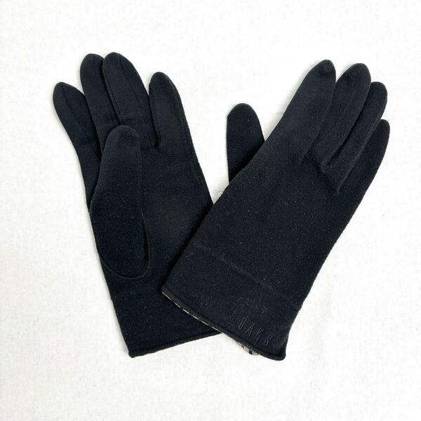 DAKS ダックス 手袋 グローブ ブラック ブラウン ダックスチェック柄 21cm 黒 茶色 スリット入り 60309AM