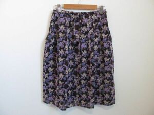 (56966)iiMK I I.M ke- Michel Klein lady's flair skirt flower purple series USED