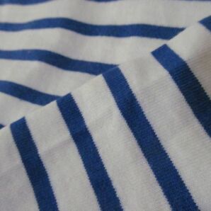 (56959)シンプリシテェ Simplicite レディース コットン ボーダー Tシャツ カットソー 長袖 ホワイト×ブルー USEDの画像6