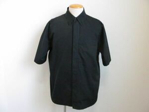 (57039)JIL SANDER　ジルサンダー　イタリア製　メンズ　コットン100％　半袖　シャツ　無地　ネイビー　サイズ41　美品