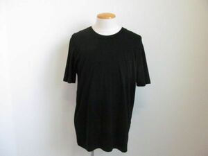 (57036)JIL SANDER　ジルサンダー　メンズ　コットン100％　Tシャツ　カットソー　半袖　無地　ブラック　L　USED