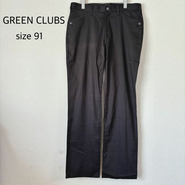 GREEN CLUBS メンズ スラックス 麻素材 ゴルフウェア ゴルフパンツ