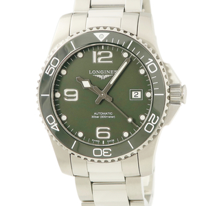 [3 year guarantee ] Longines Hydro Conquest L3.781.4.06.6 green Arabia dot Divers self-winding watch men's wristwatch 