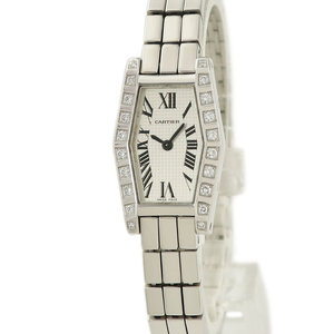 [3 year guarantee ] Cartier Lanieres hexa gonaruSM WJ2005W3 K18WG purity original diamond hexagon Rome n quarts lady's wristwatch 