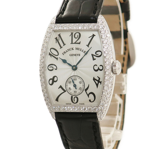 【3年保証】 フランクミュラー トノウカーベックス 7500 S6 D K18WG無垢 純正ダイヤ ビザン数字 手巻き レディース ボーイズ 腕時計