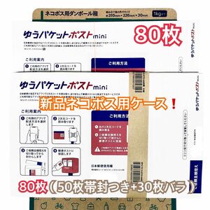 ☆新品ネコポス用ダンボールケースに折り曲げず梱包☆ 『ゆうパケットポストmini 専用封筒 80枚（50枚帯封つき+30枚バラ）』