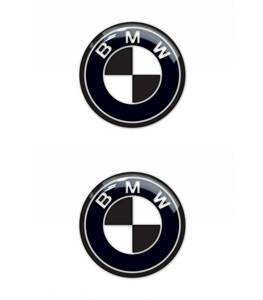 即納 BMW ロゴ ブラック 3D 35mm 2枚セット ステッカー 《送料無料》