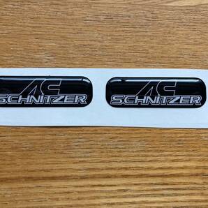 即納 ACシュニッツァー AC SCHNITZER ロゴ ブラック Black 3D 40mm x 11mm 2枚セット ステッカー 《送料無料》の画像1