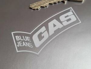 即納 ガスガス GAS BLUE JEANS White & Clear 60mm x 30mm i 2枚セット ステッカー 《送料無料》