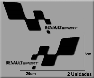 即納 ルノースポール RENAULT SPORT ブラック カッティング 200mm x 80mm 2枚セット ステッカー 《送料無料》
