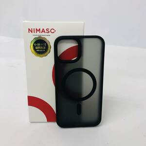 ☆【在庫処分価格】NIMASO iPhone15 MagSafe対応 スマホケース ブラック マット仕上げ☆C04-529a