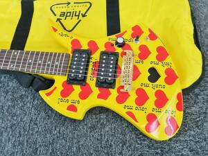 BURNY YH-JR HIDE Model ミニエレキギター(410　美品/FERNANDES/フェルナンデス/アンプ内蔵/モッキンバードタイプ