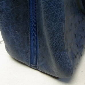 オーストリッチ ハンドバッグ ブルー系 USED/美品の画像7