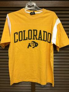 USA古着 COLORADO大学 フットボールTシャツ S 黄色 USED 