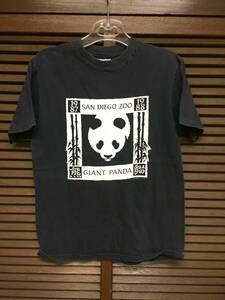USA古着 １９８７ San Diego Zoo PANDA Tシャツ 黒 M USED 