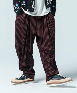 glamb グラム / Stripe Baggy Slacks ストライプバギースラックス Brown ブラウン M GB0421/P02