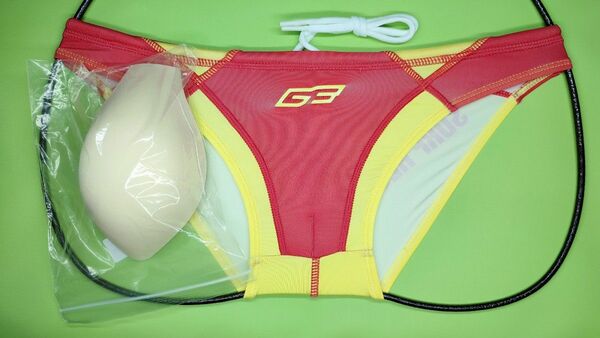 ☆新品☆M☆GX3 ジーバイスリー SPLASH SPORTS ビキニパンツ 競パン 競泳水着 ローライズ 透け防止パッド レッド