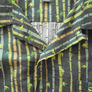 モンベル mont-bell 半袖コットンアロハシャツ TAKEロハ 竹繊維 M グレー ストライプ柄の画像5