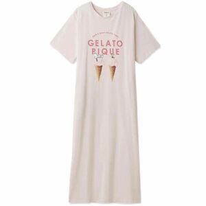 サイト最安値！ジェラートピケ ピーナッツコラボ ピンク ワンピース ワンピース 半袖 Tシャツ クルーネック ロング 膝下丈