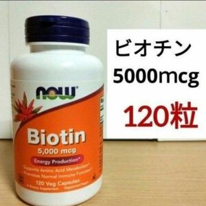 ナウフーズ　ビオチン　5000ｍcg 120粒　Biotin　NOW FOODS　消費期限2026/04