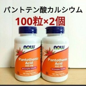 ナウフーズ　パントテン酸(ビタミンB5)500mg カルシウム45mg　 100粒　NOW FOODS　２個