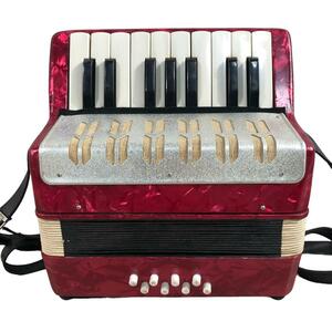  accordion Mini size 17 keyboard 8 base red musical instruments machinery art and Be tsu operation verification ending 