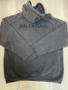 BALENCIAGA バレンシアガ バックロゴ プルオーバーパーカー フーディー グレー スウェット