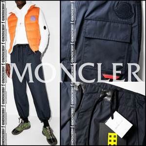 春夏/国内正規品ビックワッペン■新品【2 MONCLER GENIUS 1952 】モンクレールジーニア大活躍のネイビードローコードジョガーパンツ48/M