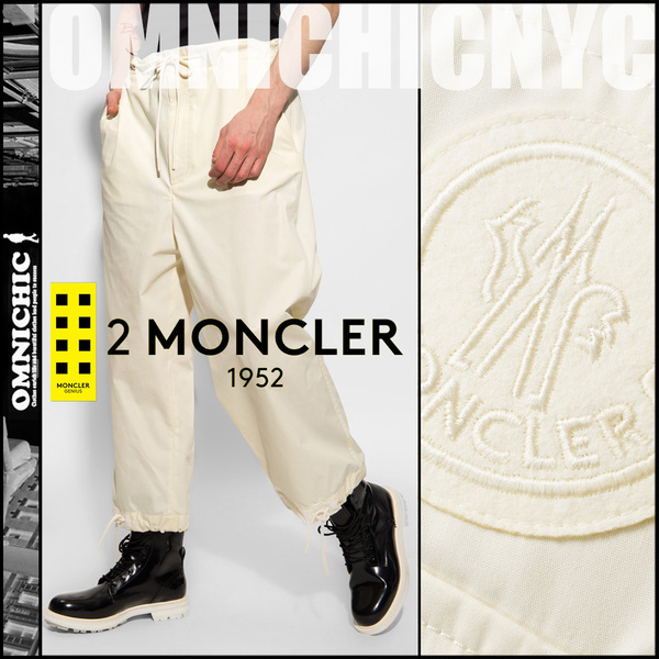 ビックロゴのインパクト【2 MONCLER GENIUS 1952 】モンクレールジーニアス清潔感抜群合わせやすいビックワッペンロゴジョガーパンツsize48